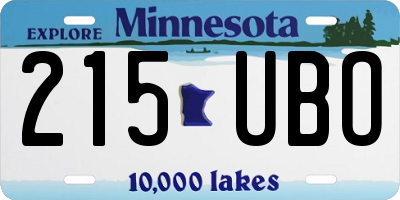 MN license plate 215UBO