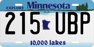 MN license plate 215UBP