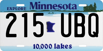 MN license plate 215UBQ