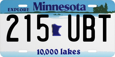 MN license plate 215UBT