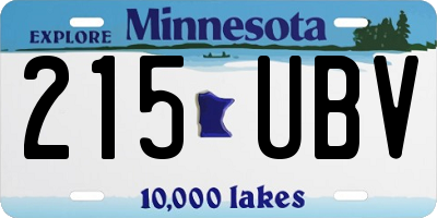 MN license plate 215UBV