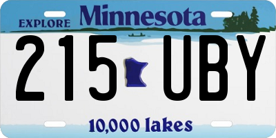 MN license plate 215UBY