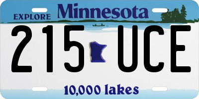 MN license plate 215UCE