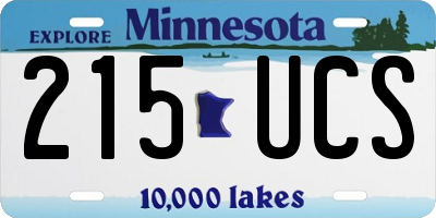 MN license plate 215UCS