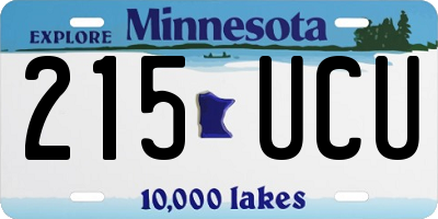 MN license plate 215UCU