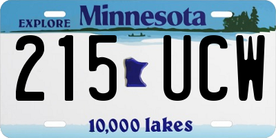 MN license plate 215UCW