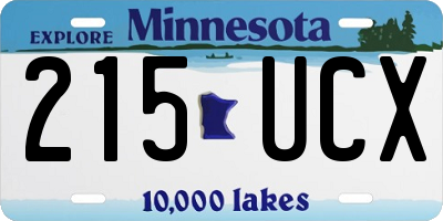 MN license plate 215UCX