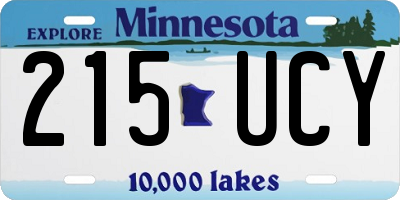MN license plate 215UCY