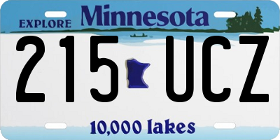 MN license plate 215UCZ