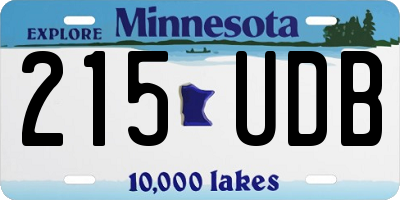 MN license plate 215UDB