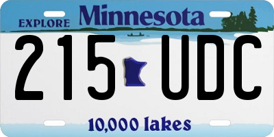 MN license plate 215UDC
