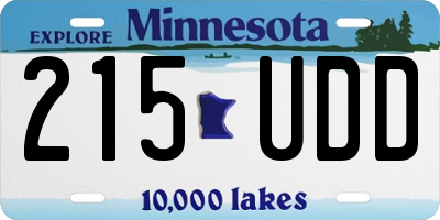 MN license plate 215UDD