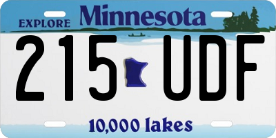 MN license plate 215UDF