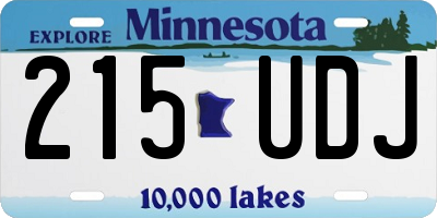 MN license plate 215UDJ