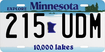 MN license plate 215UDM