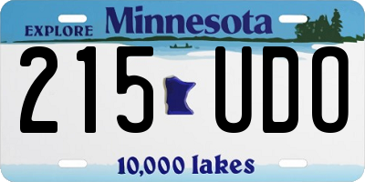 MN license plate 215UDO