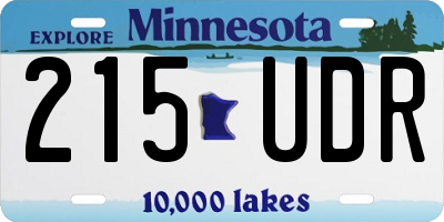 MN license plate 215UDR