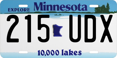 MN license plate 215UDX