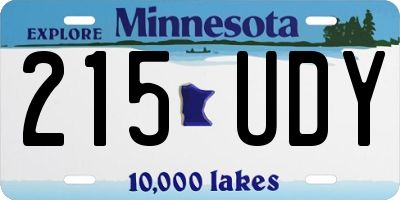 MN license plate 215UDY