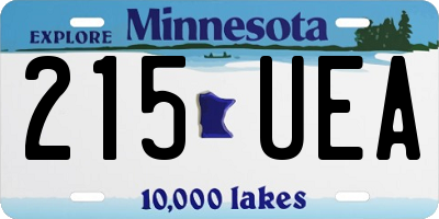 MN license plate 215UEA