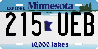 MN license plate 215UEB