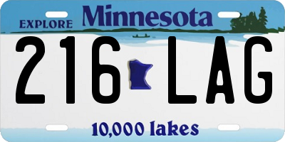 MN license plate 216LAG