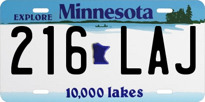 MN license plate 216LAJ