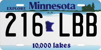 MN license plate 216LBB