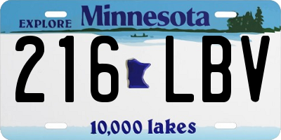 MN license plate 216LBV