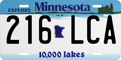 MN license plate 216LCA