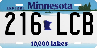 MN license plate 216LCB