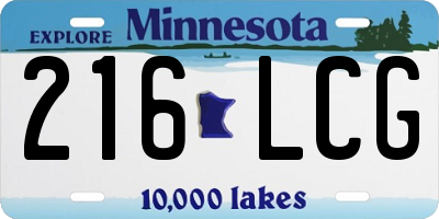 MN license plate 216LCG