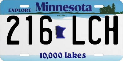 MN license plate 216LCH