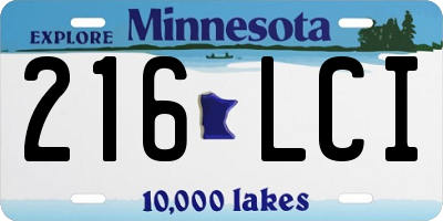 MN license plate 216LCI