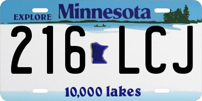 MN license plate 216LCJ