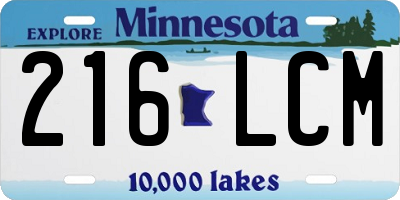 MN license plate 216LCM