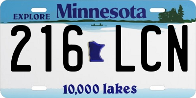 MN license plate 216LCN