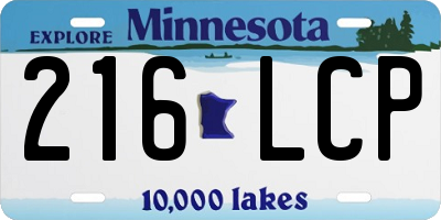 MN license plate 216LCP