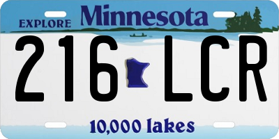 MN license plate 216LCR