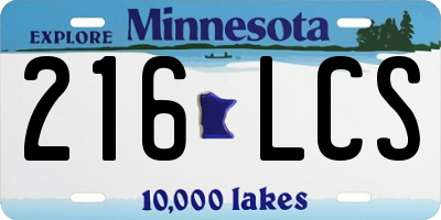 MN license plate 216LCS