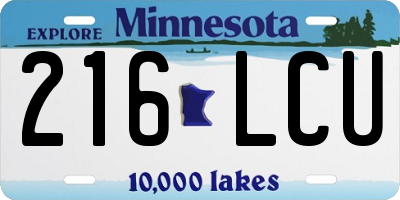 MN license plate 216LCU