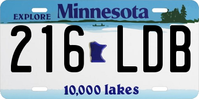 MN license plate 216LDB