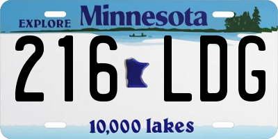MN license plate 216LDG