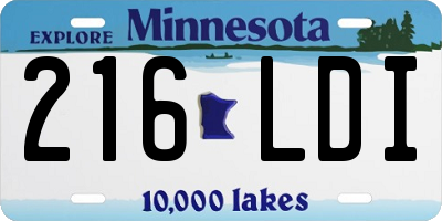 MN license plate 216LDI