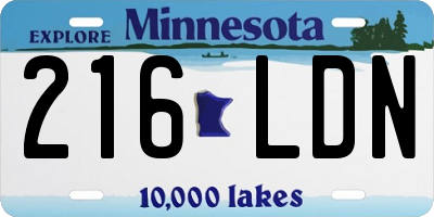 MN license plate 216LDN