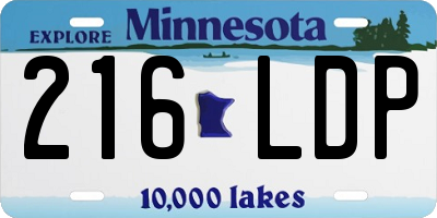 MN license plate 216LDP
