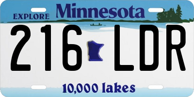 MN license plate 216LDR