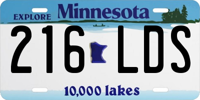 MN license plate 216LDS