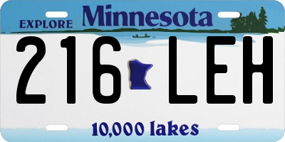 MN license plate 216LEH