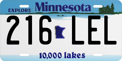MN license plate 216LEL